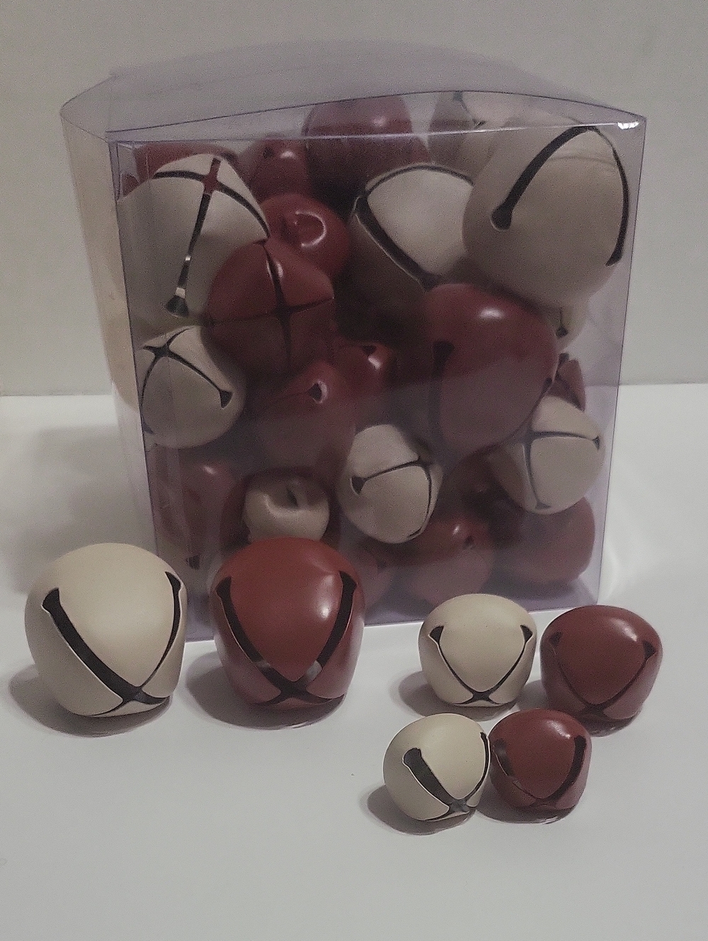 Rust & Cream Jingle Bells Set For Holiday Crafts.